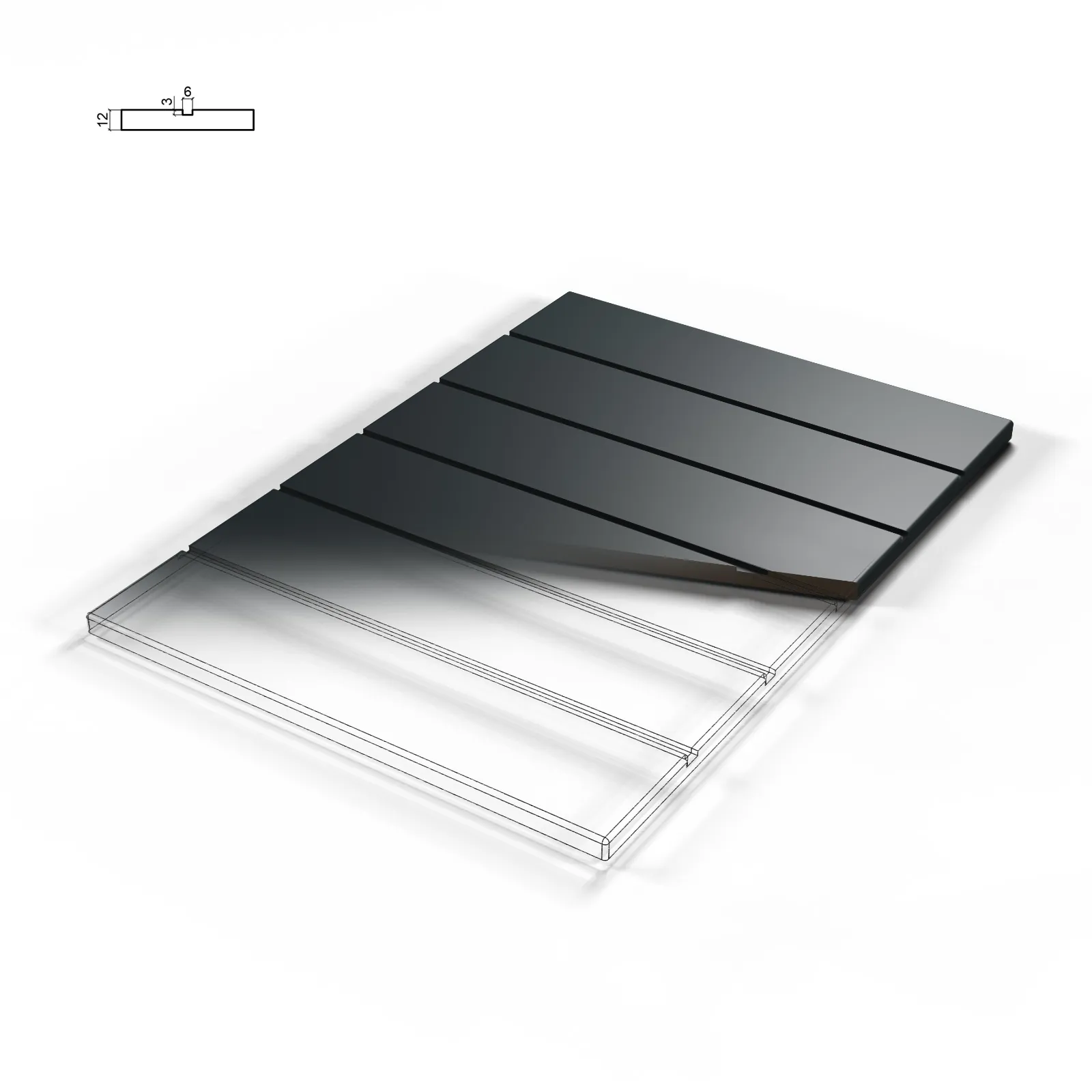 6mm groove milling design for steel and pivot security doors