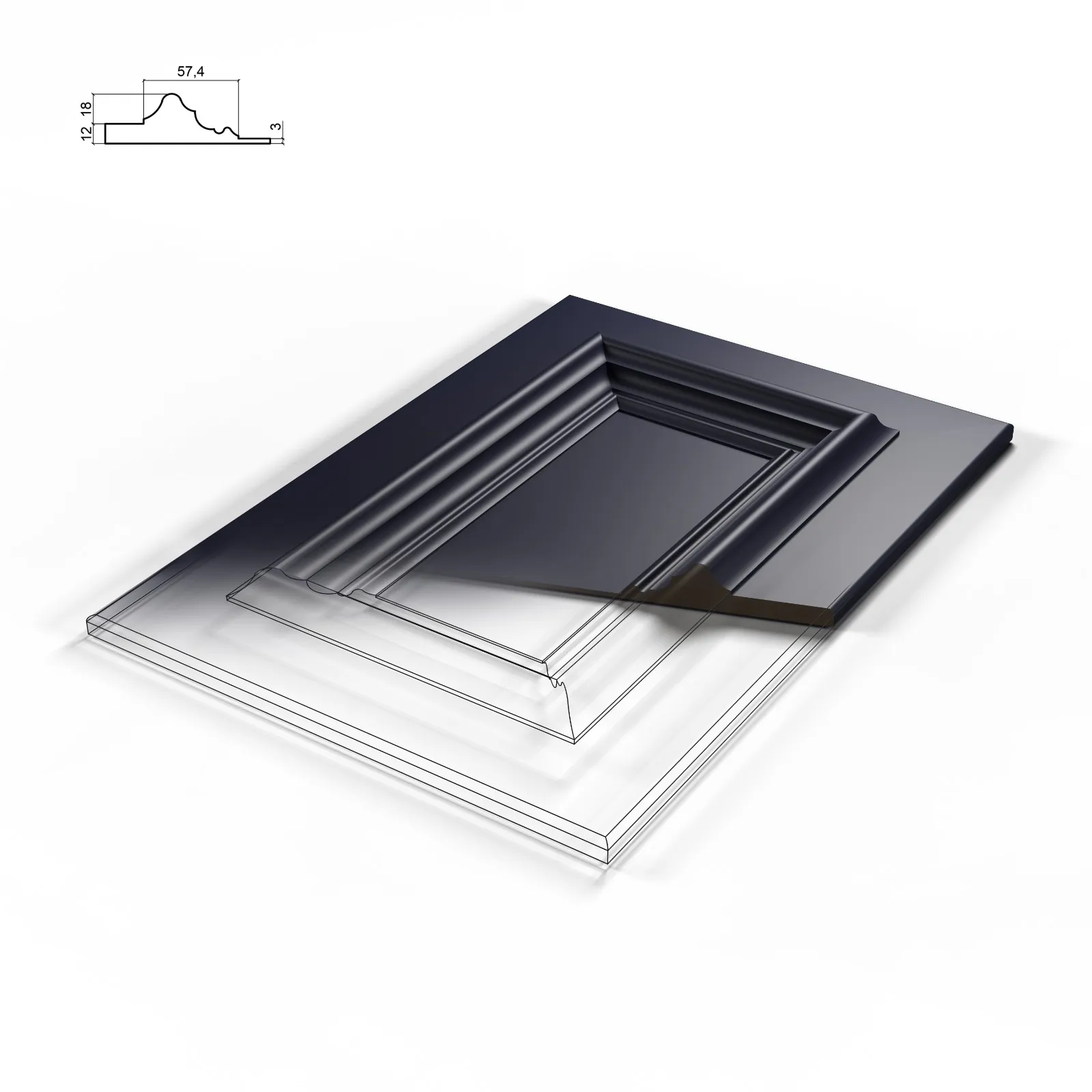 Edwardian raised-panel milling design for steel and pivot security doors