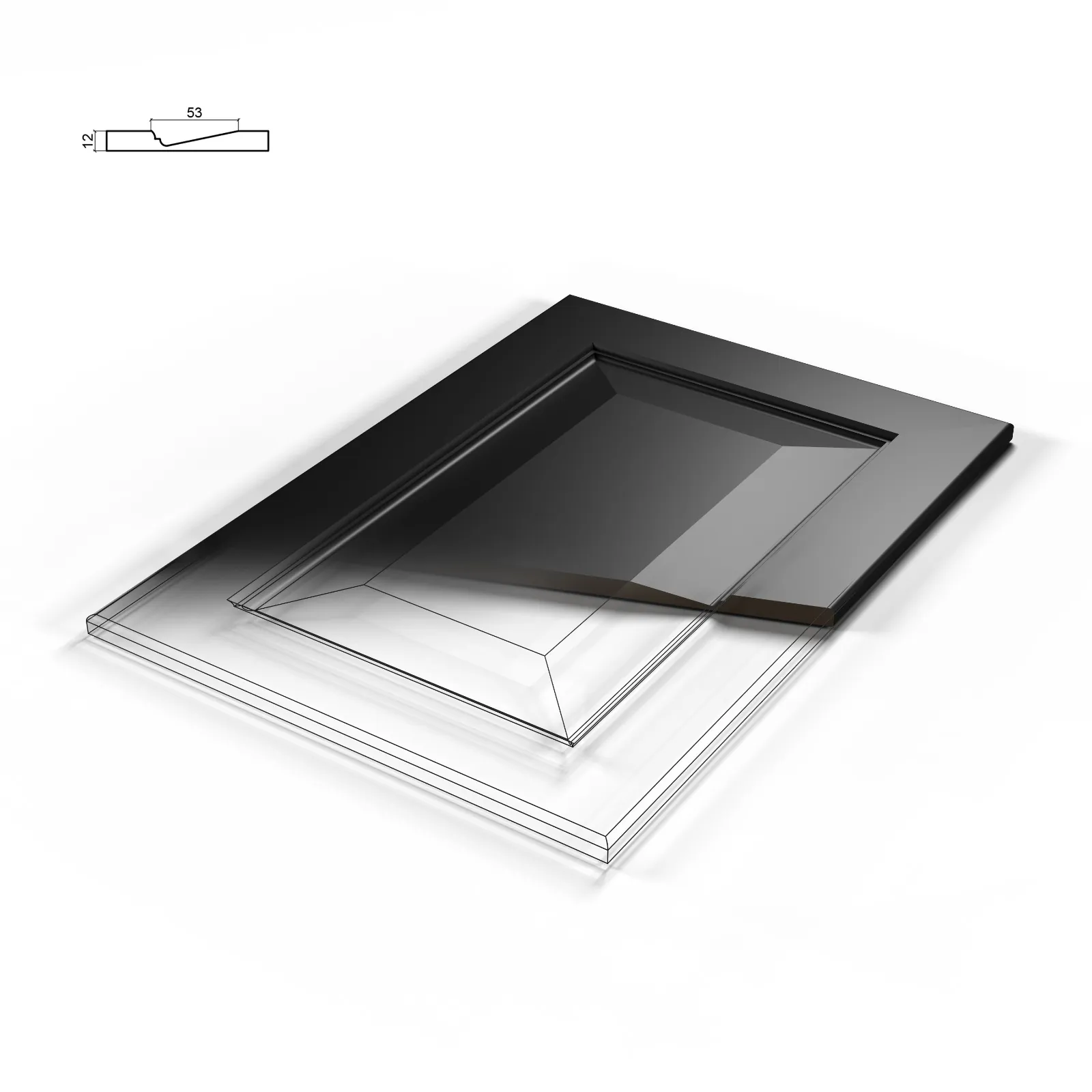 Georgian bevelled-panel milling design for steel and pivot security doors