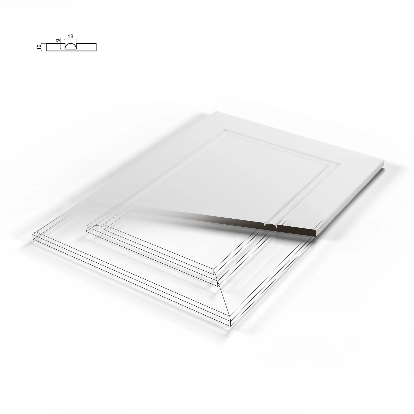 Half-moon groove milling design for steel and pivot security doors