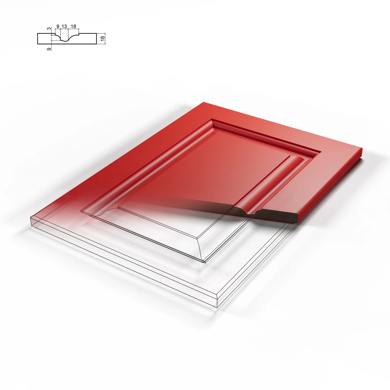 Kensington raised-panel milling design for bespoke steel security doors