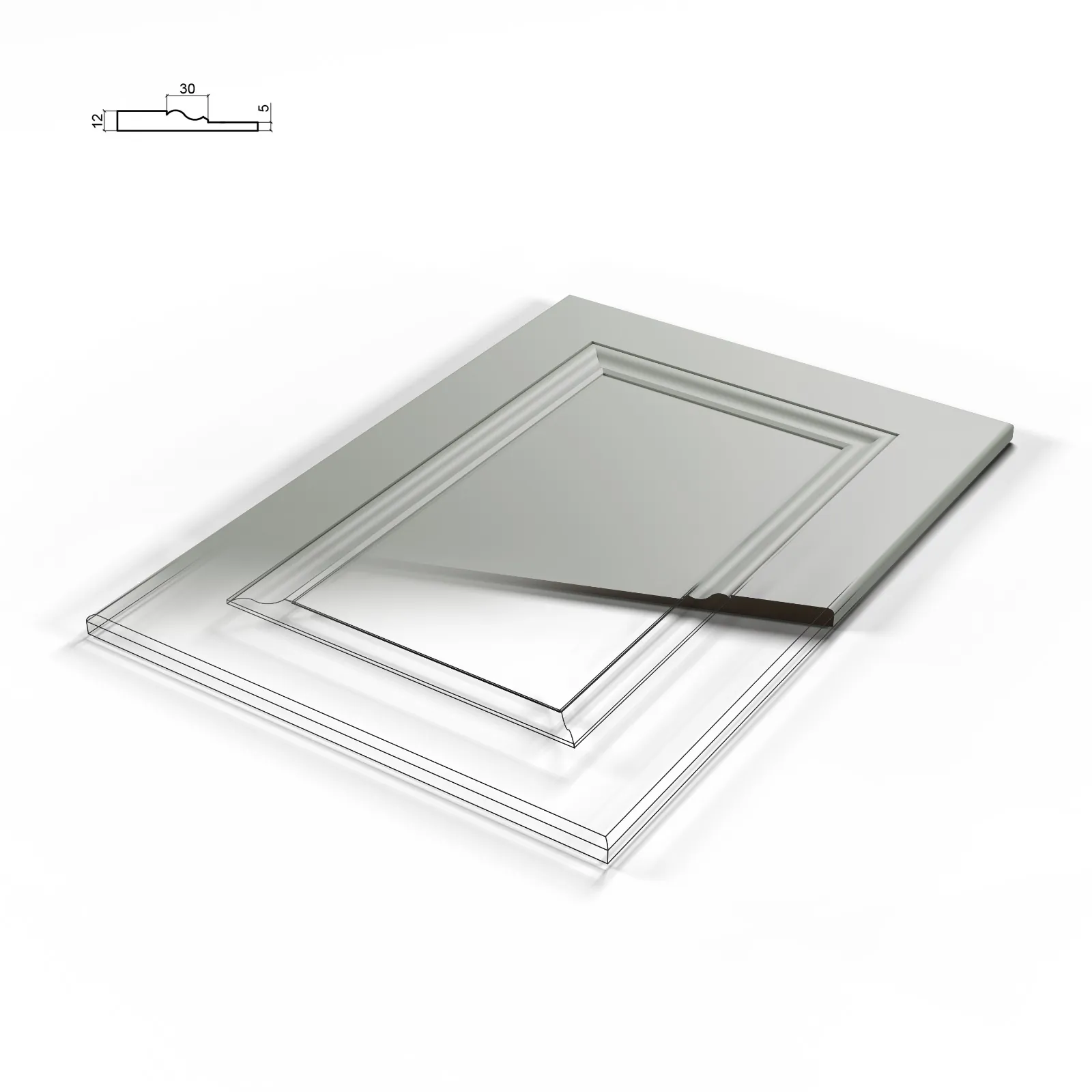Regency recessed-panel milling design for steel and pivot security doors